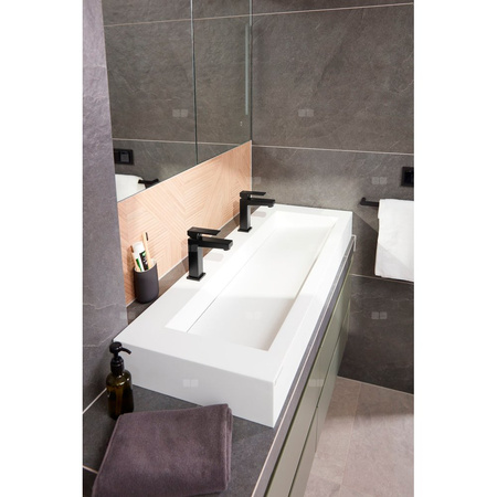 Bateria umywalkowa stojąca KFA Armatura LOGON click clack, czarny, montaż blat / otwór na baterię