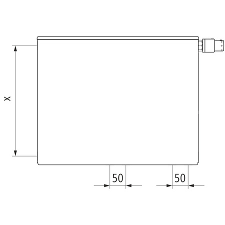Grzejnik płytowy typ 33 KERMI X2 Plan-Vplus, prawy, z osłoną wym. 605 x 605 mm, kolor biały, moc 1340 W
