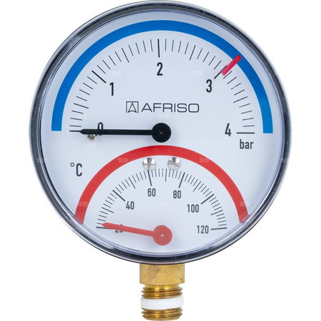 Manometr AFRISO TM radialne 1/4'' fi 80 mm, 0 - 4 bar, 20 - 120'C