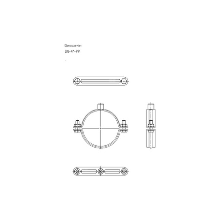 Obejma mocująca tryskaczowa NICZUK DN 107-114 mm 4-PP (ocynk galwaniczny)
