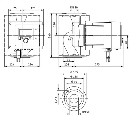 Pompa obiegowa WILO Stratos MAXO 50/0,5-6 PN16 1 x 230 V 50/60 Hz, PN 16/16bar