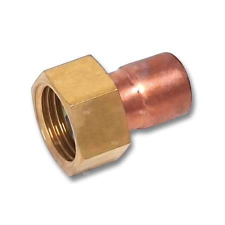 Półśrubunek SANHA 5359G dwuczęściowy, miedź, 15 mm x 3/4'' (lut wewnętrzny x GW)