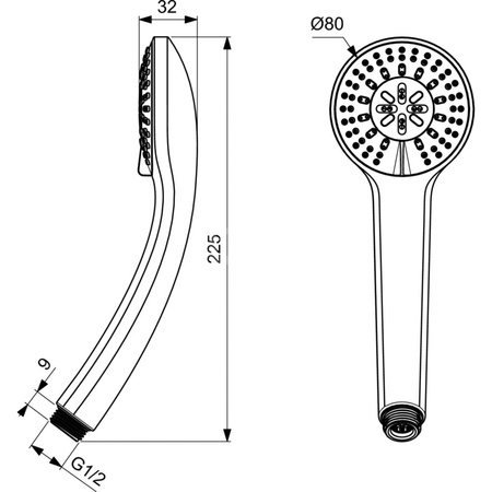 IDEALRAIN SŁUCHAWKA 3F 80MM