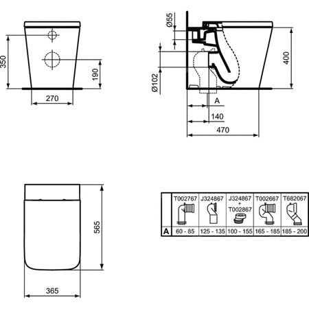 Miska WC stojąca IDEAL STANDARD BLEND CUBE