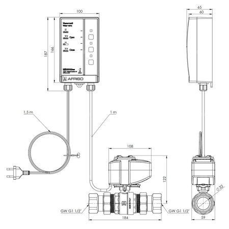 System detekcji wycieku AFRISO WaterControl 01.3 GW 1 1/4''