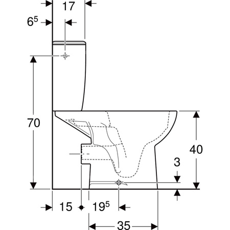 REKORD Zestaw: miska ustępowa kompaktowa ze spłuczką owalną z zasilaniem bocznym, odpływ poziomy, Rimfree (K93020000+K94009000)