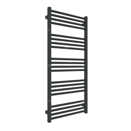 Grzejnik elektryczny TERMA FIONA 530 x 1140 mm, kolor czarny głęboki RAL9005, moc 600 W, podłączenie E8, kabel prosty bez wtyczki z maskownicą 1,5m czarny