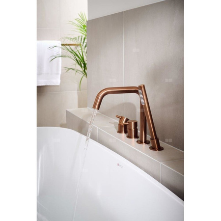 MOZA BRUSHED ROSE GOLD bateria wannowa 4-otworowa