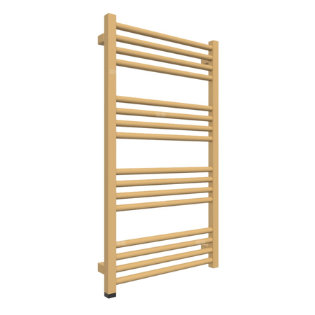 Grzejnik elektryczny TERMA FIONA ONE 500 x 900 mm, kolor szczotkowany mosiądz, moc 400 W, podłączenie E8, kabel prosty bez wtyczki 1,5m