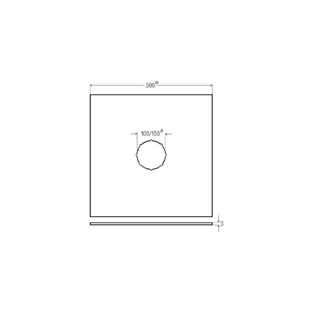 Advantix-mata uszczelniająca EPDM, nr wzoru 4948.39 do odpływu fi: 145 L: 500 B: 500