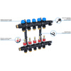 Rozdzielacz do ogrzewania podłogowego AFRISO ProCalida EF1 K 5-obieg. poliamid GZ 1" x Eurocono 3/4" + przepływomierz + zawór napełn/spust