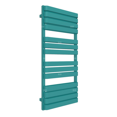 Grzejnik elektryczny TERMA Warp T BOLD 500 x 1110 mm, kolor niebieski turkusowy RAL5018, moc 800 W, podłączenie E8, kabel spiralny