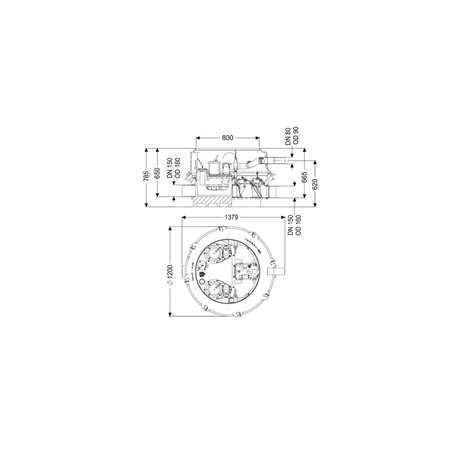 MODUŁ TECHNICZNY DUO ECOLIFT XL POMPY 400V SPF3000-S3 z automatyczną klapą zwrotną do ścieków szarych do zabudowy w ziemi lub płycie betonowej