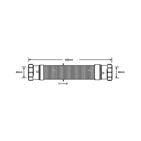 Złączka montażowa elastyczna L-500mm z końcówkami 11/2"x11/2"