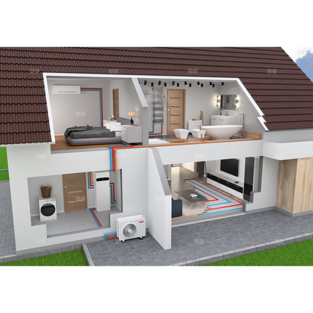 Pakiet - Pompa ciepła powietrzna powietrze-woda monoblok ARISTON NIMBUS COMPACT M NET R32 7.4 kW 230 V + Moduł naścienny Sensys Net z łącznością Wi-Fi