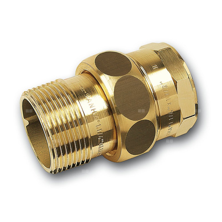 Śrubunek SANHA PURAFIT z uszczelką trzyczęściowy, miedź, 1 1/2'' (GW x GZ)