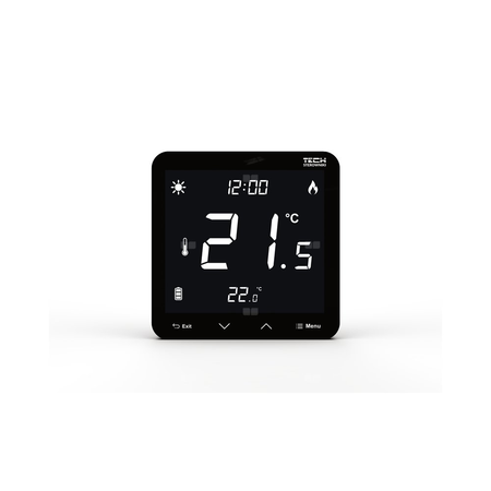 Bezprzewodowy regulator pokojowy dwustanowy(panel przedni ze szkła) czarny, model ST-297 v2