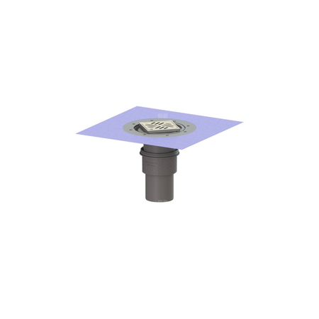 Wpust Practicus, DN100, odpł. pionowy, z nasadką Variofi i kratką szczel. / ramą nierdz. 120x120