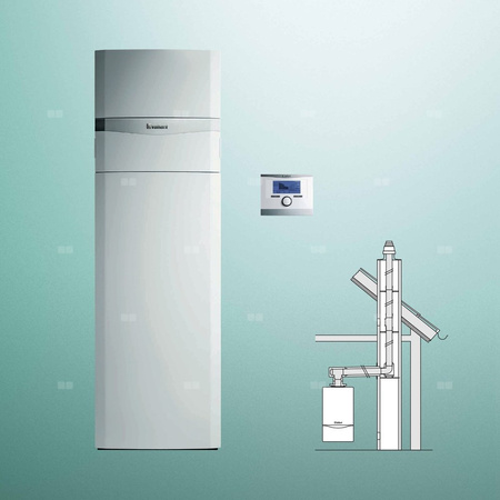 Pakiet - Kocioł gazowy dwufunkcyjny VAILLANT ecoCOMPACT VSC 206/4-5 90 kondensacyjny stojący 4.3 -21.5kW + Regulator multiMATIC 700 + Zestaw powietrzno-spalinowy szachtowy