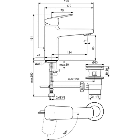 CERAPLAN BATERIA UMYWALKOWA H90 RTD BS PU/PL 5L