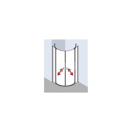 Kermi Kab. ćwierć. Raya P50 0900x 2000 870-900 SIMG ESG Clean