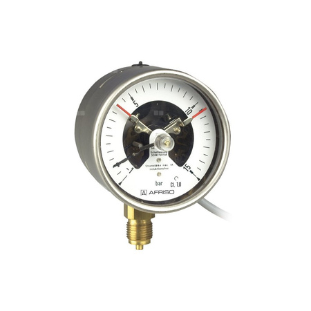 Manometr z rurką Bourdona AFRISO RF kontaktowy magnetyczny MK1 0/100 bar G1/2B radialne fi 100 mm, kl. 1,0%