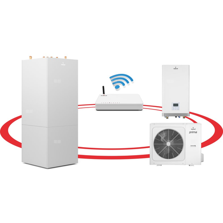 Hybrydowy System Grzewczy 1F R32 Prima S 8GT szafa hydrauliczna GT160, centrala Smart Home Sinum Lite