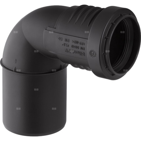 Kolano 87.5' GEBERIT Silent-PP redukcja, PP / PP, 40 mm x DN 40 (końcówka wciskowa x mufa wciskowa), (głębokość: 31 mm) z uszczelką