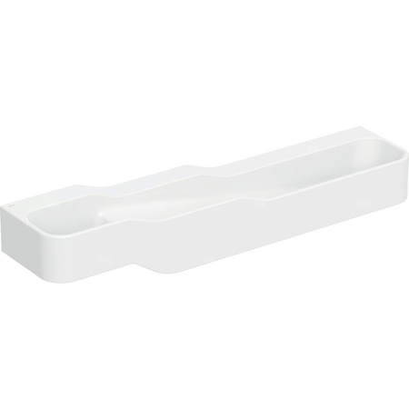 Umywalka GEBERIT Bambini 4-stanowiskowa prostokątna (rynna, bez elementów dekoracyjnych), biała, 1800mm, bez otworu na baterię, bez odpływu przelewowego, półka od ściany
