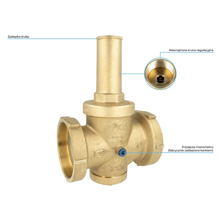 Regulator ciśnienia wody AFRISO BPR 409 mosiądz, GW 4'', 25 bar