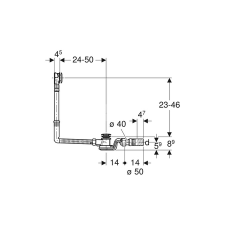 Uszczelka zaworu syfonu wannowego d90