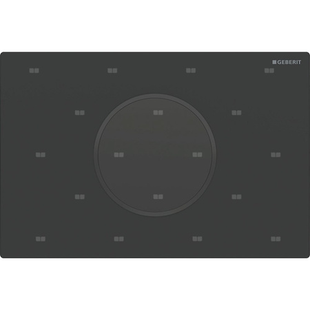 Przycisk uruchamiający Geberit Sigma10 do systemu spłukiwania WC z elektronicznym uruchamianiem spłukiwania, okrągły: Płyta: czarny mat, z powłoką easy-to-clean, Pierścień ozdobny: czarny