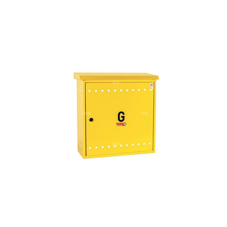 Skrzynka gazowa, 600x600x250, naścienna, metalowa, ze skośnym daszkiem - antracytowa