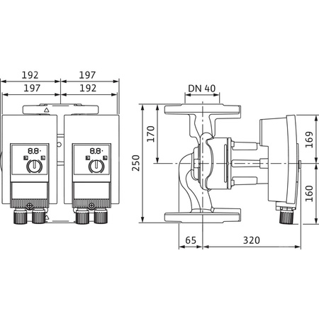 Pompa obiegowa WILO Yonos MAXO-D 40/0,5-16 PN6/10 1 x 230 V 50/60 Hz, PN 6/10bar