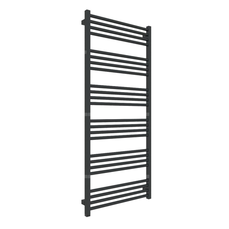 Grzejnik elektryczny TERMA FIONA ONE 600 x 1380 mm, kolor czarny jak kruk matowy RAL9005, moc 800 W, podłączenie E1, kabel prosty bez wtyczki 1,5m czarny