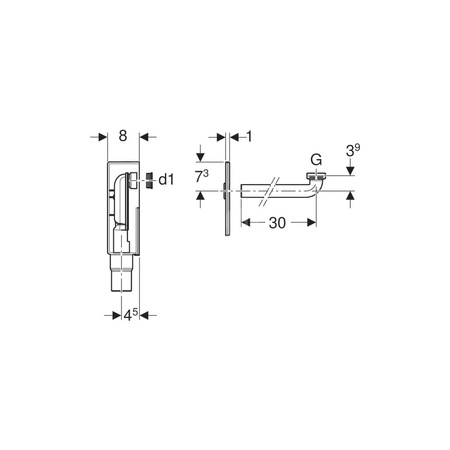 Zawór zestawu odpływowego Geberit do umywalki: Stal nierdzewna