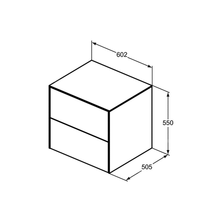 CONCA SZAFKA 60X50X55 2 DR+WTOP NOC SNMT