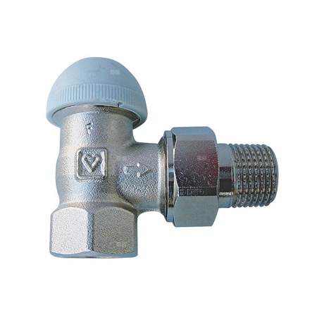 Zawór grzejnikowy termostatyczny HERZ TS-98-VH kątowy z nastawą wstępną, połączenie 3/4'' (niklowanie)