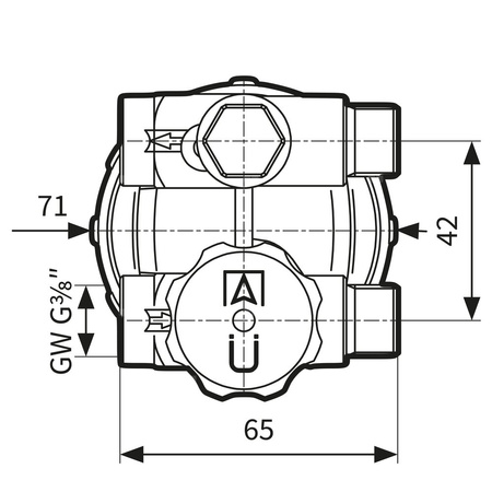 Filtr olejowy AFRISO Z500Si dwururowy fi 3/8'' x 3/8'' GW x GZ, z wkładem plastikowym, maks. przepływ 200 l/h