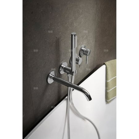 MOZA CHROM zestaw wannowy podtynkowy z baterią 3-otworową 2-funkcyjną