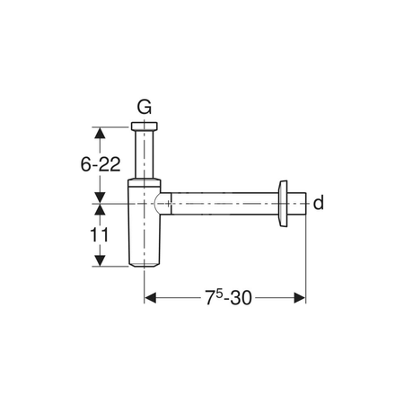 Króciec wlotowy syfonu umywalkowego