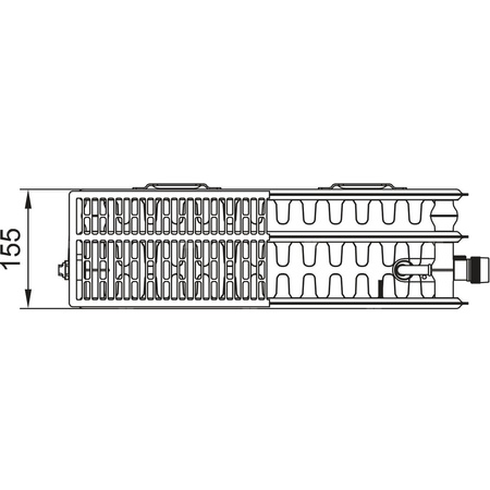Grzejnik płytowy typ 33 KERMI X2 Profil-V, prawy, z osłonami wym. 750 x 600 mm, kolor biały, moc 1587 W