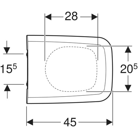 Deska sedesowa Geberit iCon Square: Wolne opadanie=Tak, Zawiasy wypinane=Nie, Mocowanie=Od góry, Biały / Błyszczący