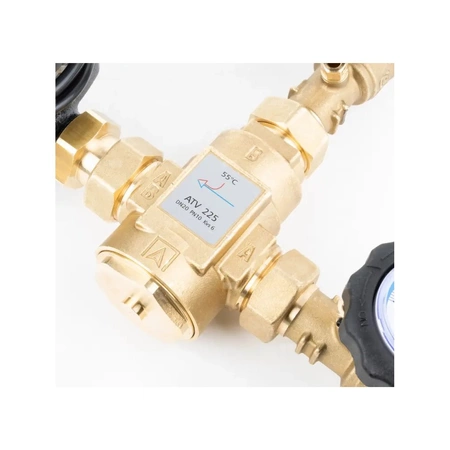 Grupa ochrony powrotu kotła BTA 110 AP z zaworem temperaturowym ATV, 3x GW G1'', 55 st. C, Kvs 6, AFRISO APH 15-7/130