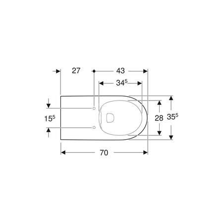Deska sedesowa Geberit Selnova Comfort bez barier, antybakteryjna, mocowanie od góry: Wolne opadanie=Nie, Zawiasy wypinane=Nie, Mocowanie=Od góry, Biały
