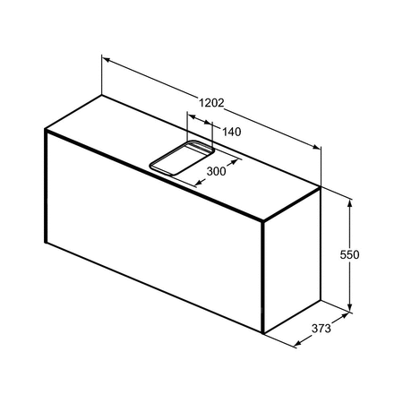 CONCA SZAFKA 120X37X55 1 DR+WTOP DKWN