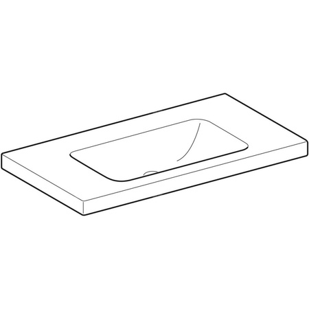 Umywalka GEBERIT iCon Light prostokątna, biała, 900mm, bez otworu na baterię, bez odpływu przelewowego, półki z obu stron