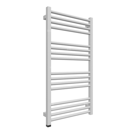 Grzejnik elektryczny TERMA FIONA ONE 480 x 900 mm, kolor szary mleczny soft RAL7047, moc 400 W, podłączenie E1, kabel prosty bez wtyczki 1,5m srebrzysty