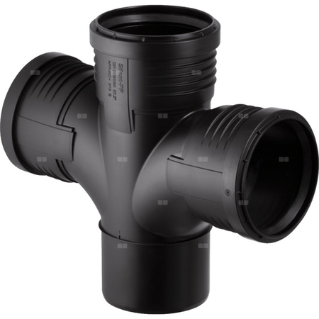 Czwórnik GEBERIT Silent-PP polipropylen, 110 mm DN 100, mw x mw x mw x mw