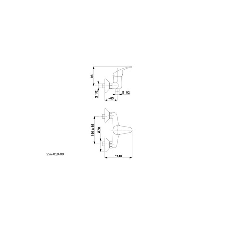 Bateria natryskowa ścienna KFA Armatura BARYT, kolor chrom